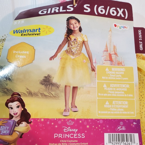 Disney Princess Belle Costume Dress Walmart Exclusive Girls S (6/6X) New - Picture 1 of 5